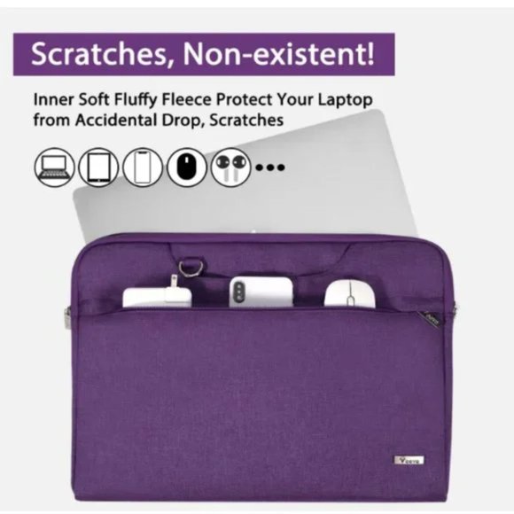 Waterproof Laptop Bag Carrying Case with Shoulder Strap,Slim ComputerPurple - Picture 2 of 5